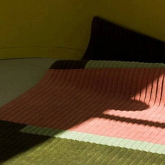 Modern Ribbed Texture Hand-Tufted Area Rug | Premium New Zealand Wool | Designer Color-Block Wool Rug