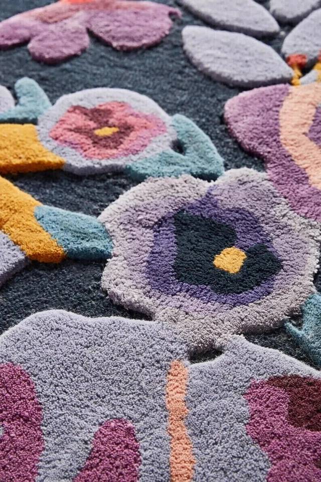 Hand Tufted Floral Carpet | Premium Wool Designer Rug for Living Room, Bedroom, Home Decor