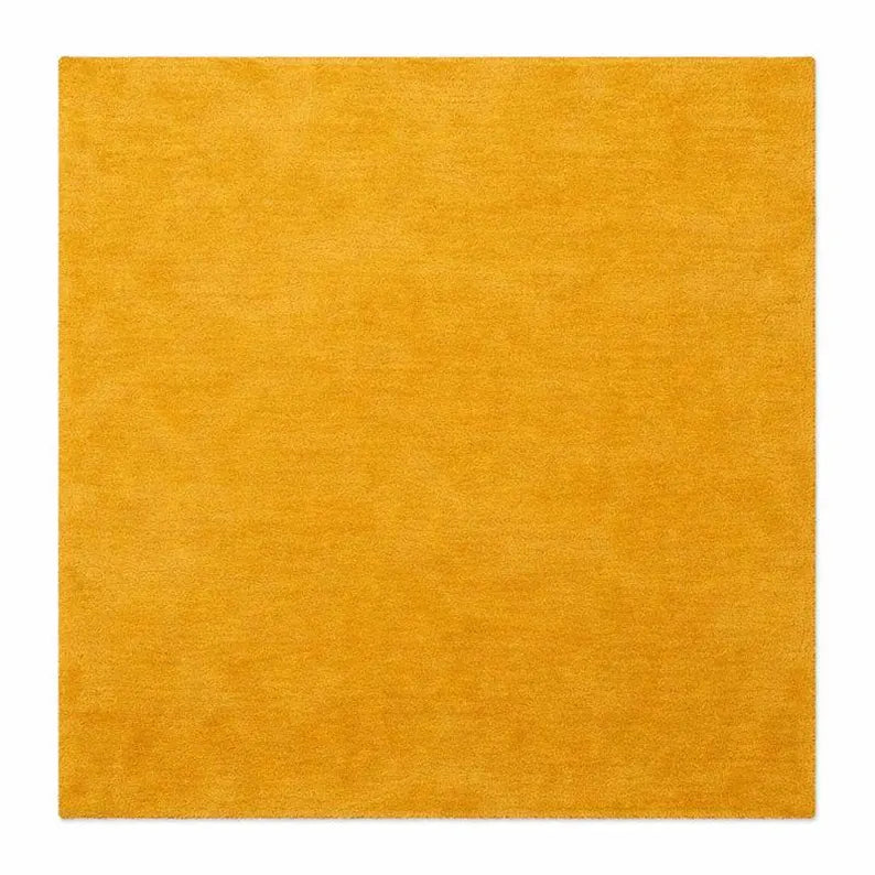 Mustard Yellow Area Rug, Soft Plush Rug, Modern Minimalist Home Decor