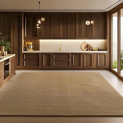 Solid Beige Luxury Wool Area Rug | Hand-Tufted Premium Carpet for Living Room & Bedroom
