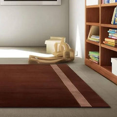 Hand Tufted New Zealand Wool Area Rug | Burgundy Border Design Carpet | Elegant & Modern Floor Decor