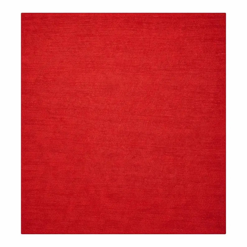 Modern Solid Red Hand Tufted Area Rug | Premium Plush Carpet for Living Room, Bedroom | Contemporary Luxury Home Decor