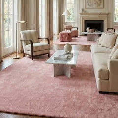 Luxury Solid Blush Terracotta Hand Tufted Wool Area Rug | Modern Minimalist Carpet for Home Décor, Living Room & Bedroom