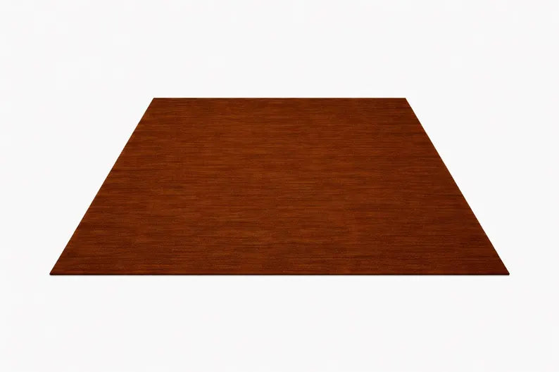 Luxury Burnt Rust Hand Tufted New Zealand Wool Area Rug – Premium Modern Carpet for Living Room, Designer Home Decor