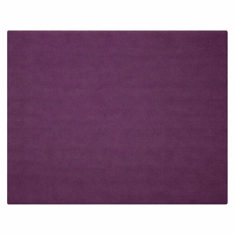 Plush Aubergine Shag Rug, Deep Purple Velvet, Modern Living Room Decor
