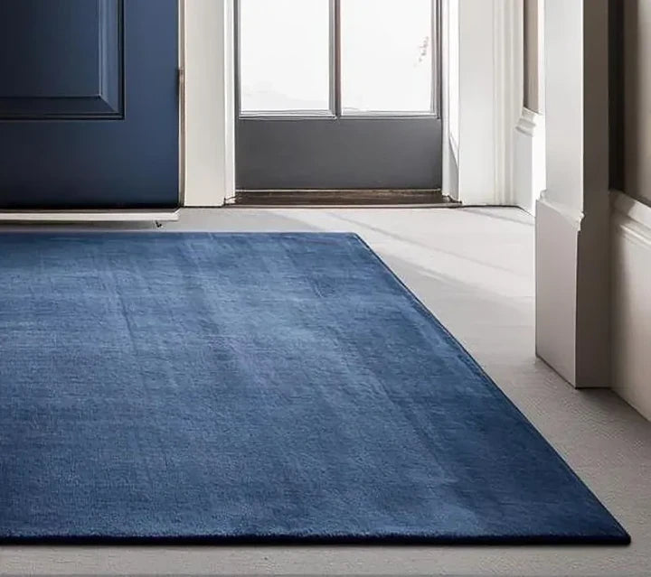 Premium Deep Navy Blue Hand Tufted Wool Area Rug | Modern Luxury Carpet for Living Room, Bedroom & Home Decor