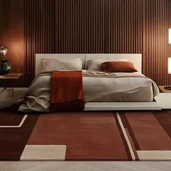 Modern Geometric Hand-Tufted Wool Rug | Luxury Designer Carpet in Terracotta, Blush & Beige for Living Room & Bedroom