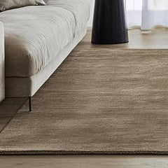 Luxury Solid Beige Hand Tufted Wool Carpet | Premium Modern Area Rug for Living Room & Bedroom