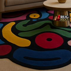Modern Irregular Area Rug | Hand Tufted New Zealand Wool Luxury Carpet for Living Room, Bedroom & Home Decor