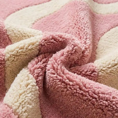 Premium New Zealand Wool Tufted Area Rug | Blush Pink & Soft Cream Abstract Luxury Plush Carpet for Bedroom & Living Room
