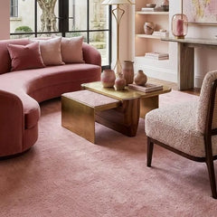 Luxury Solid Blush Terracotta Hand Tufted Wool Area Rug | Modern Minimalist Carpet for Home Décor, Living Room & Bedroom