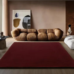 Luxury Hand Tufted Wool Area Rug | Deep Burgundy Solid Carpet | Soft, Durable & Modern Minimalist Floor Decor