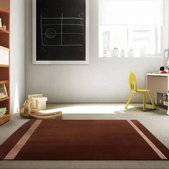Hand Tufted New Zealand Wool Area Rug | Burgundy Border Design Carpet | Elegant & Modern Floor Decor
