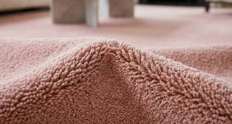 Luxury Solid Blush Terracotta Hand Tufted Wool Area Rug | Modern Minimalist Carpet for Home Décor, Living Room & Bedroom