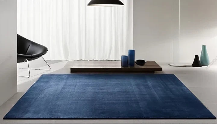 Premium Deep Navy Blue Hand Tufted Wool Area Rug | Modern Luxury Carpet for Living Room, Bedroom & Home Decor