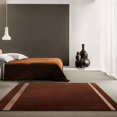 Hand Tufted New Zealand Wool Area Rug | Burgundy Border Design Carpet | Elegant & Modern Floor Decor