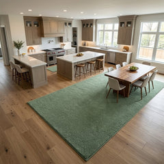 Premium Solid Olive Green Hand Tufted Wool Carpet | Modern Luxury Minimalist Area Rug for Living Room & Bedroom