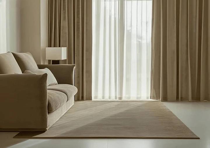 Premium Hand Tufted New Zealand Wool Carpet | Luxury Neutral Beige Modern Area Rug for Living Room & Bedroom