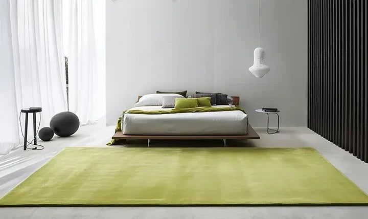 Premium Solid Olive Green Hand Tufted Wool Carpet | Modern Luxury Minimalist Area Rug for Living Room & Bedroom