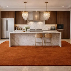 Luxury Burnt Rust Hand Tufted New Zealand Wool Area Rug – Premium Modern Carpet for Living Room, Designer Home Decor