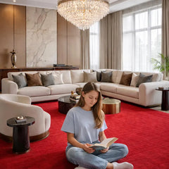 Modern Solid Red Hand Tufted Area Rug | Premium Plush Carpet for Living Room, Bedroom | Contemporary Luxury Home Decor