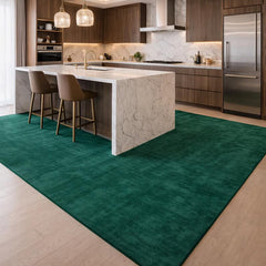 Solid Emerald Green Area Rug – Hand Tufted Plush Carpet for Living Room, Modern Contemporary Bedroom & Home Decor