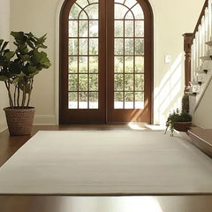 Hand Tufted New Zealand Wool Area Rug | Off White Solid Carpet | Soft, Elegant & Modern Minimalist Floor Decor