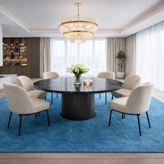 Modern Solid Blue Hand Tufted Rug | Luxury Plush Area Carpet for Living Room, Bedroom & Contemporary Home Interiors