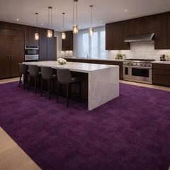 Plush Aubergine Shag Rug, Deep Purple Velvet, Modern Living Room Decor