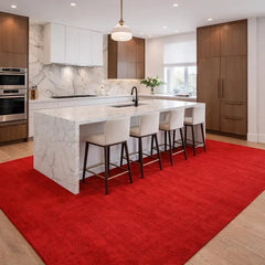 Modern Solid Red Hand Tufted Area Rug | Premium Plush Carpet for Living Room, Bedroom | Contemporary Luxury Home Decor