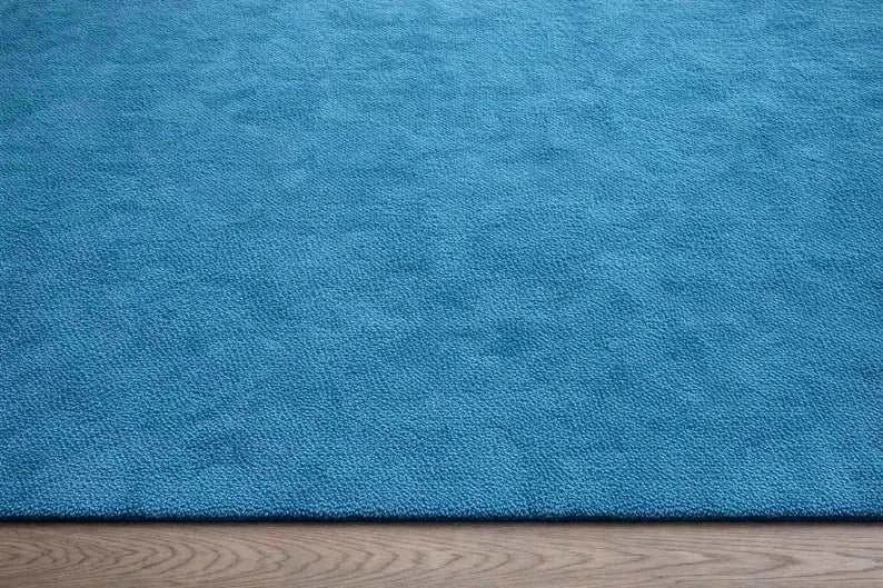 Modern Solid Blue Rug