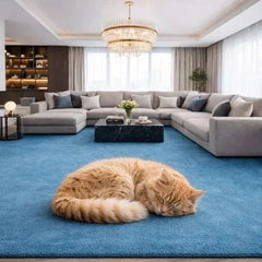 Modern Solid Blue Rug